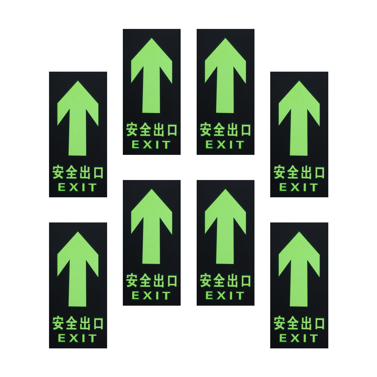 Emergency Exit Sign - 8Pcs Luminous Photoluminescent Safety Exit Wall