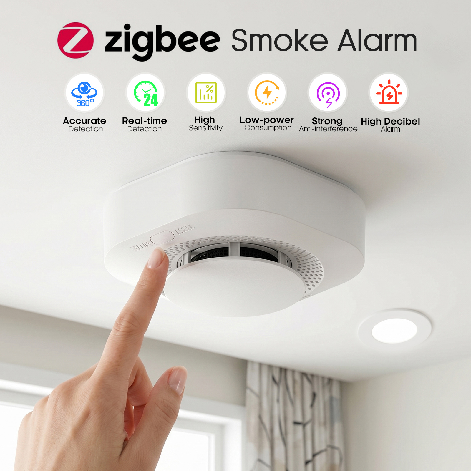 4 / 6 / 8 / 12 PCS Tuya Zigbee - مراجعة Smoke Detector Interconnected وسعره