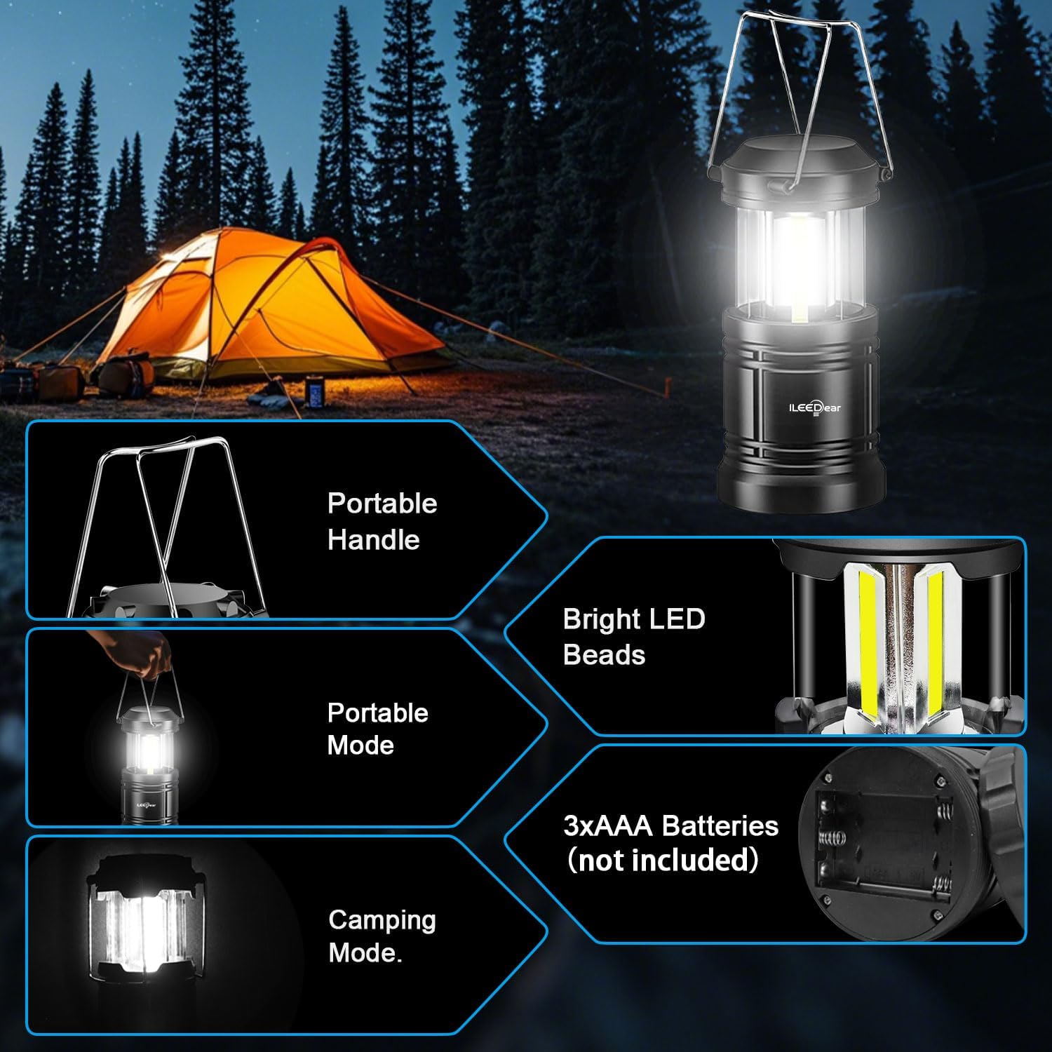 LED Camping Lantern, Battery O - مراجعة Power Outage Light وسعره