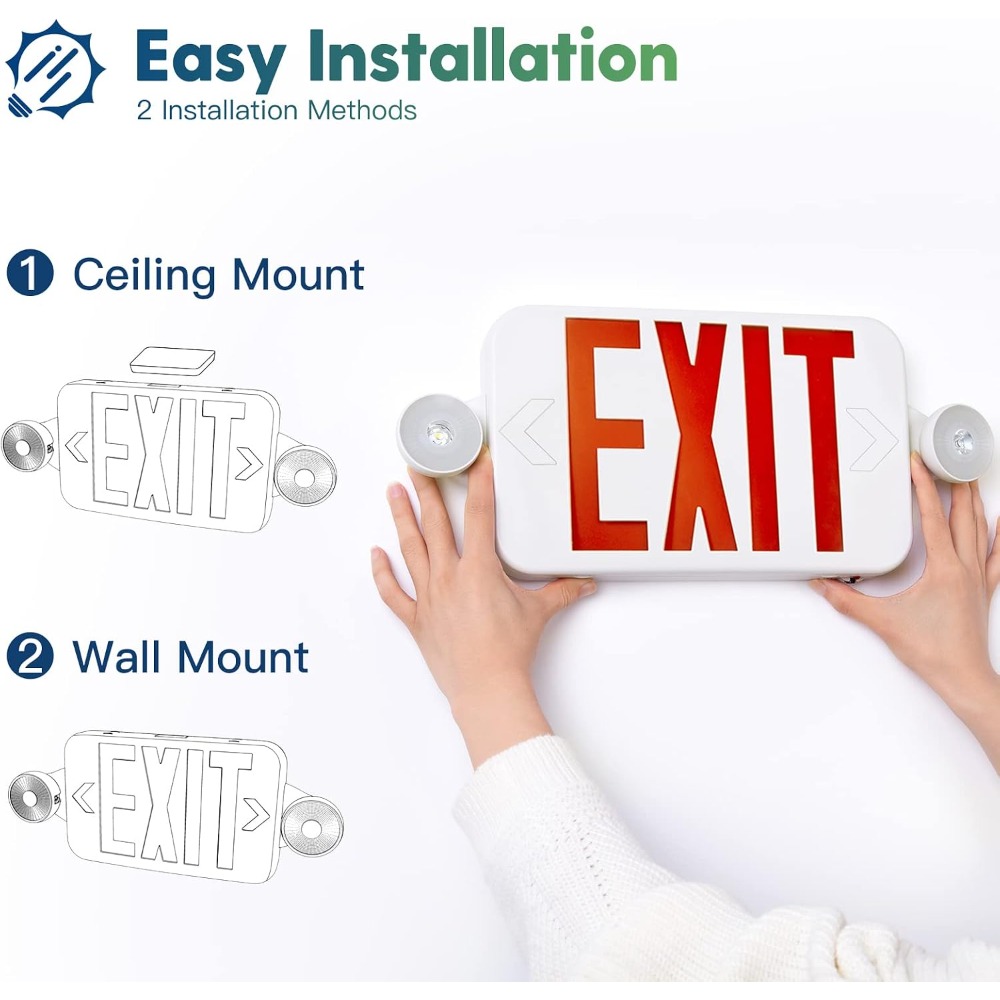 2 Pack Exit Sign with Emergenc - مراجعة Emergency Exit Sign وسعره