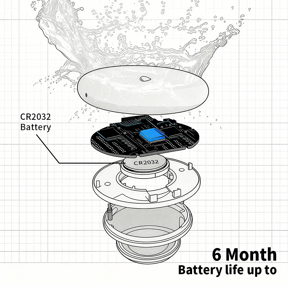 Zigbee Leakage Sensor LED Imme - مراجعة Water Alarm Sensor وسعره