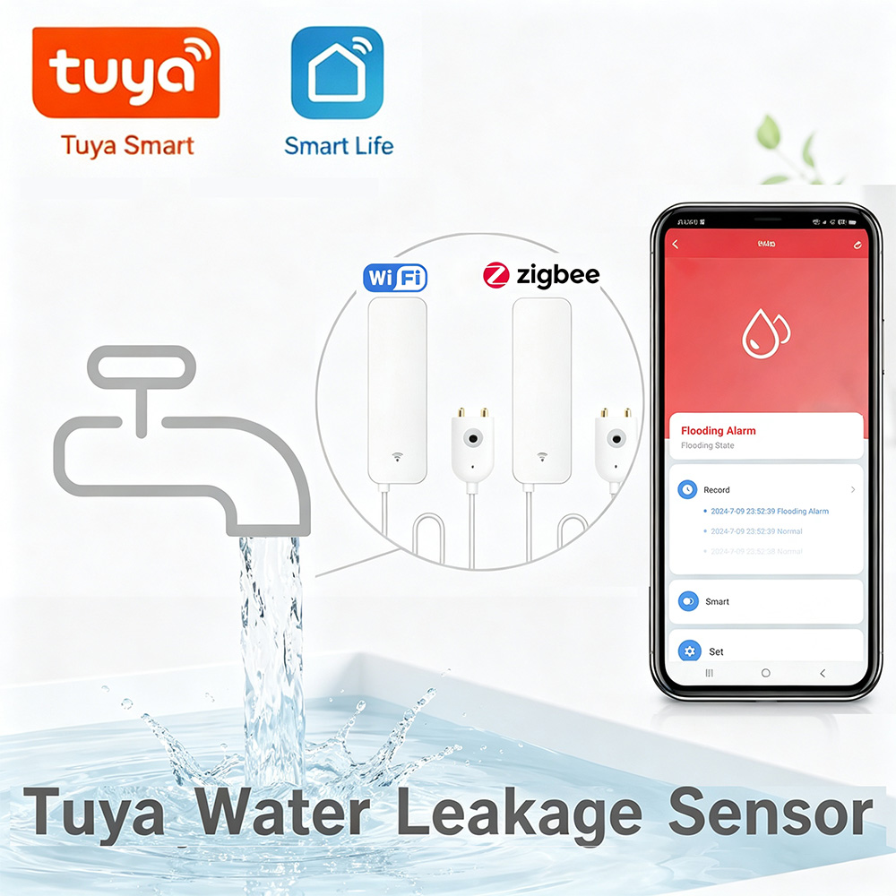 ZigBee WiFi Water Leak Sensor  - مراجعة Water Alarm Sensor وسعره