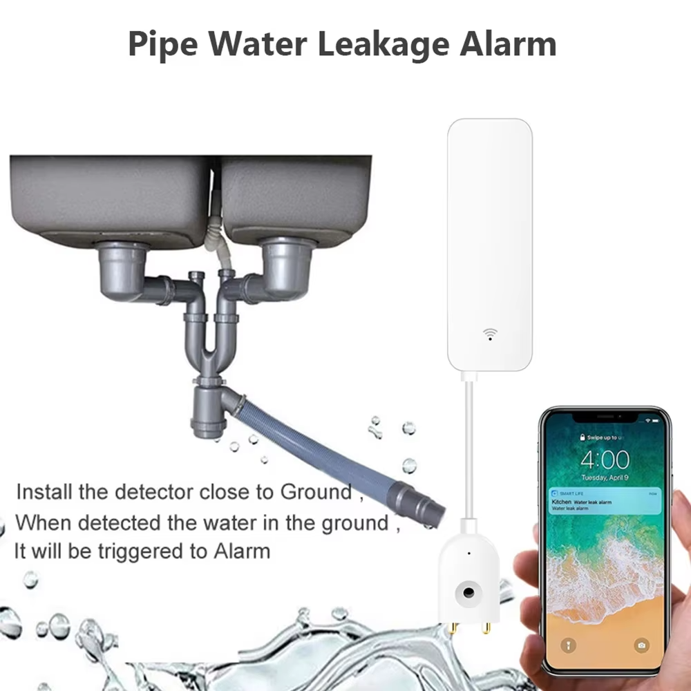 ZigBee WiFi Water Leak Sensor  - مراجعة Water Alarm Sensor وسعره