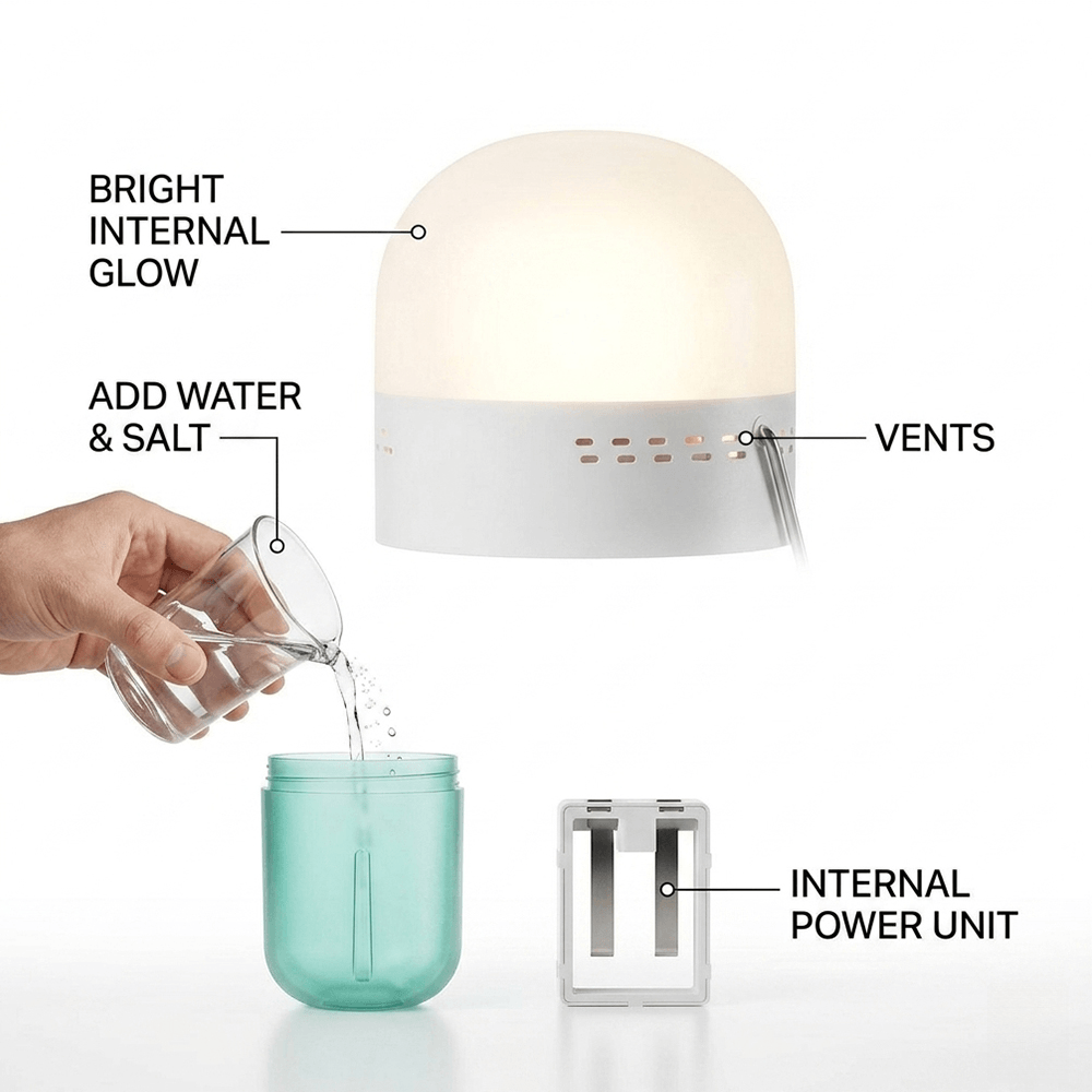 Portable Saline Lamp Compact 6 - مراجعة Power Outage Light وسعره