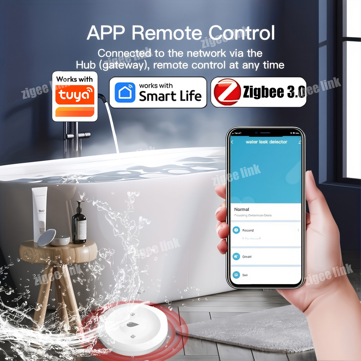 ZigBee 3.0 Water Sensor Smart  - مراجعة Water Alarm Sensor وسعره