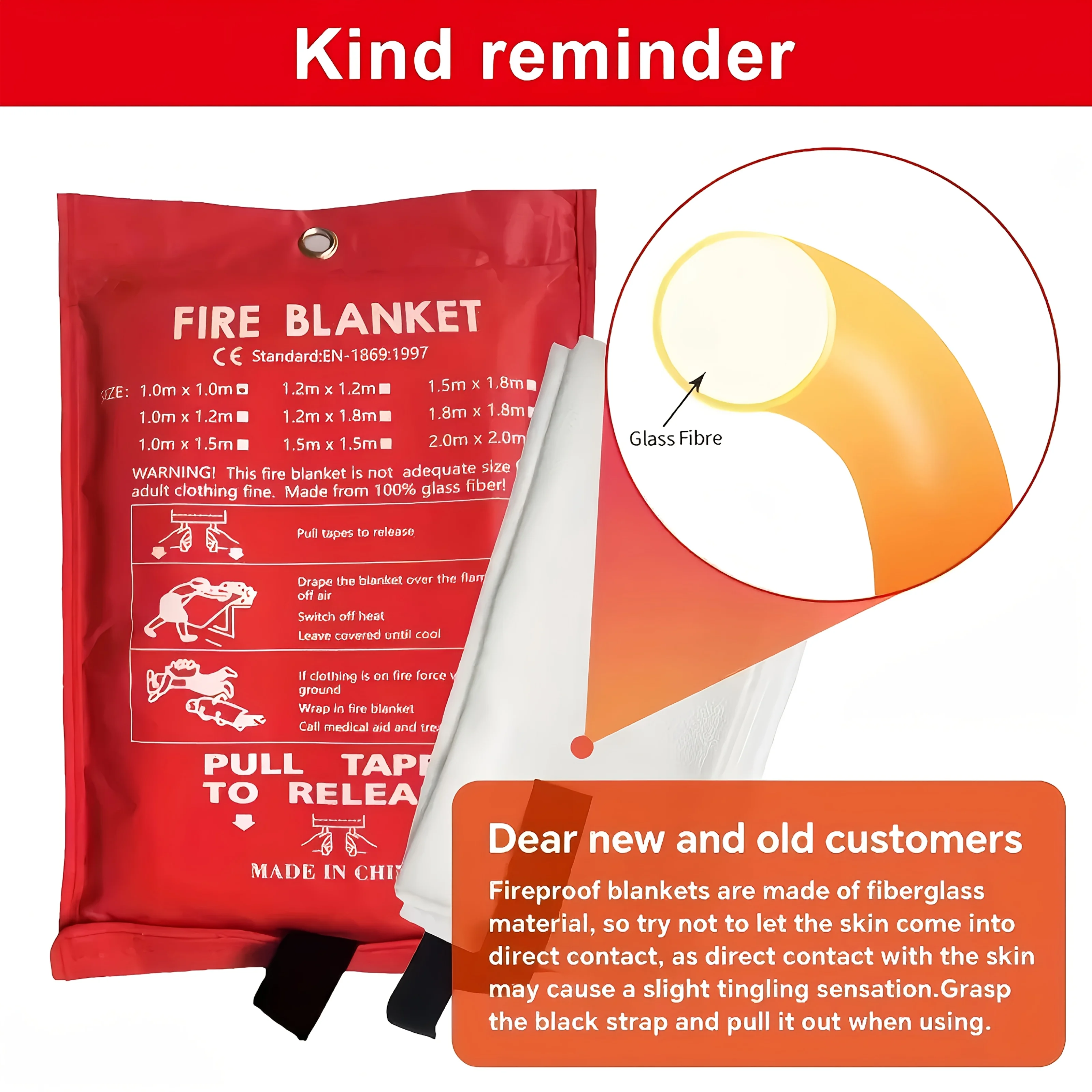 Fiberglass Fire Blanket Emerge - مراجعة Fire Blanket Kitchen وسعره