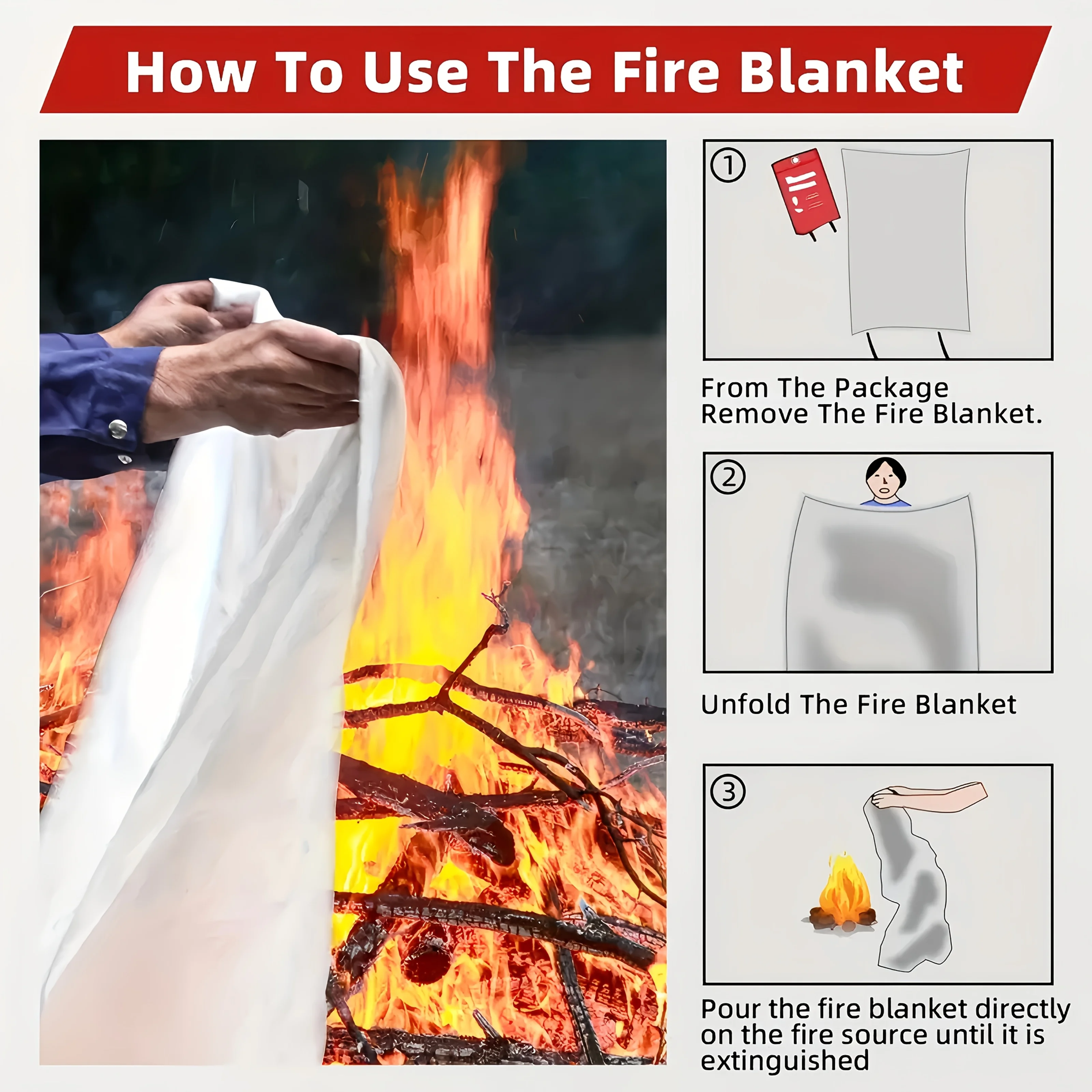 Fiberglass Fire Blanket Emerge - مراجعة Fire Blanket Kitchen وسعره