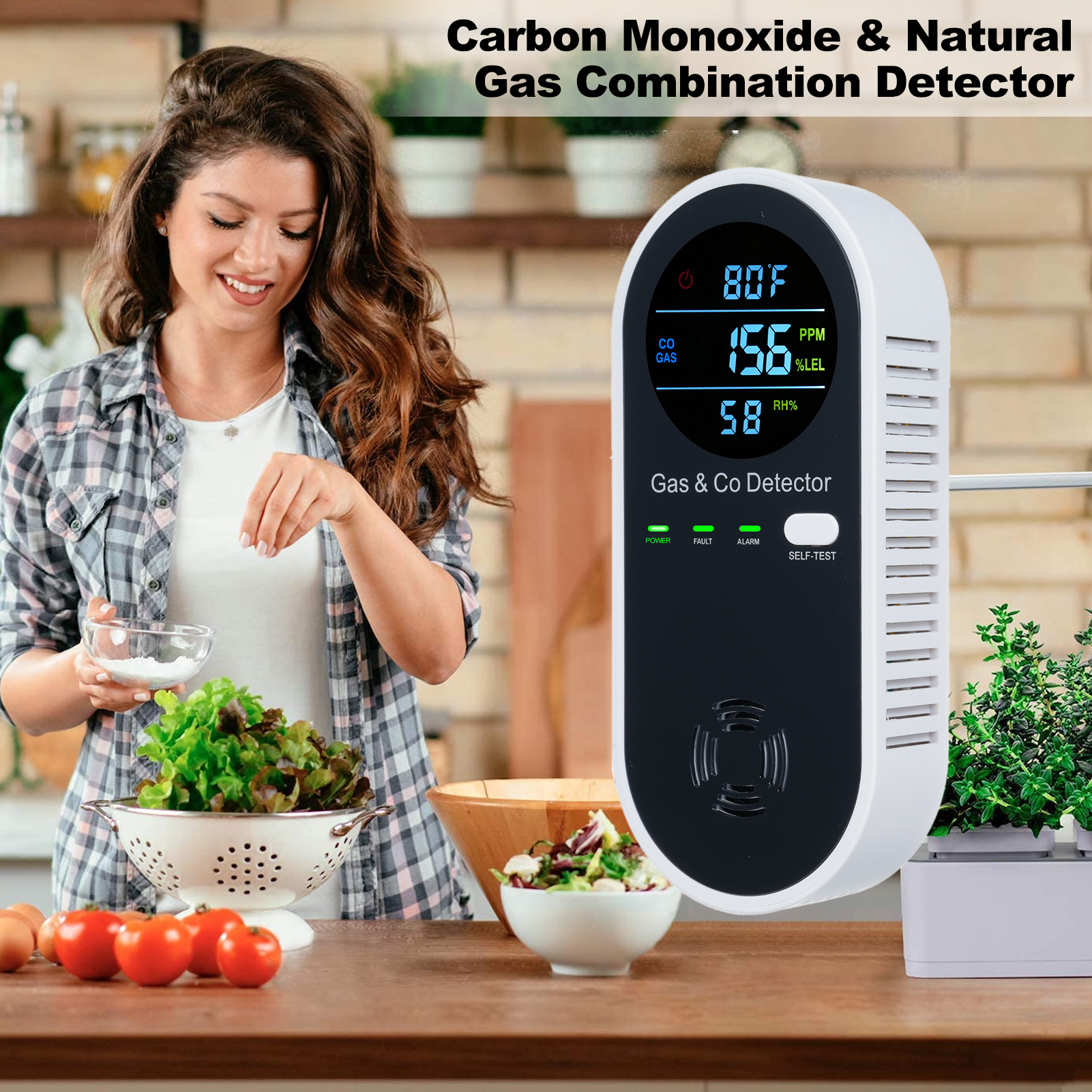 4 in 1 CO Monitor Alarm with L - مراجعة Co Detector Plug وسعره