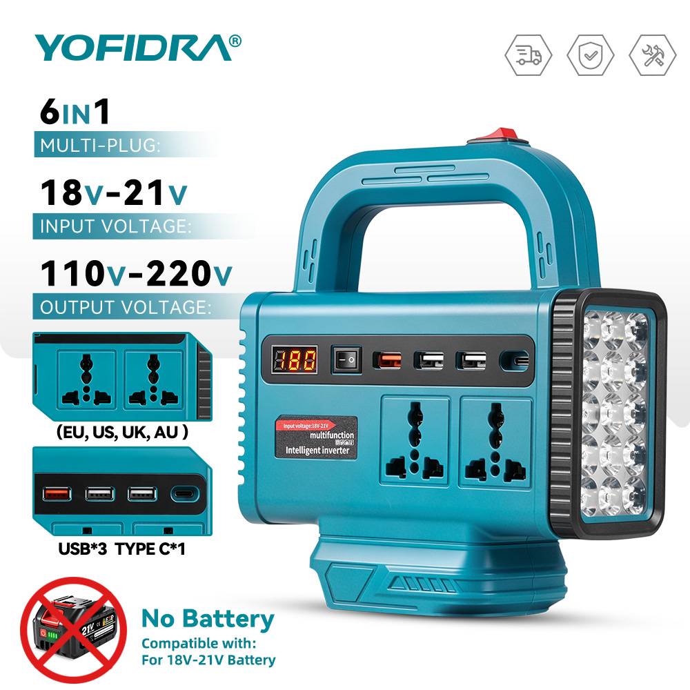 YOFIDRA 220V Portable Power In - مراجعة Power Outage Light وسعره