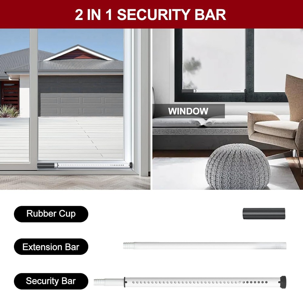 Sliding Door Security Bar, Hea - مراجعة Window Lock Bar وسعره