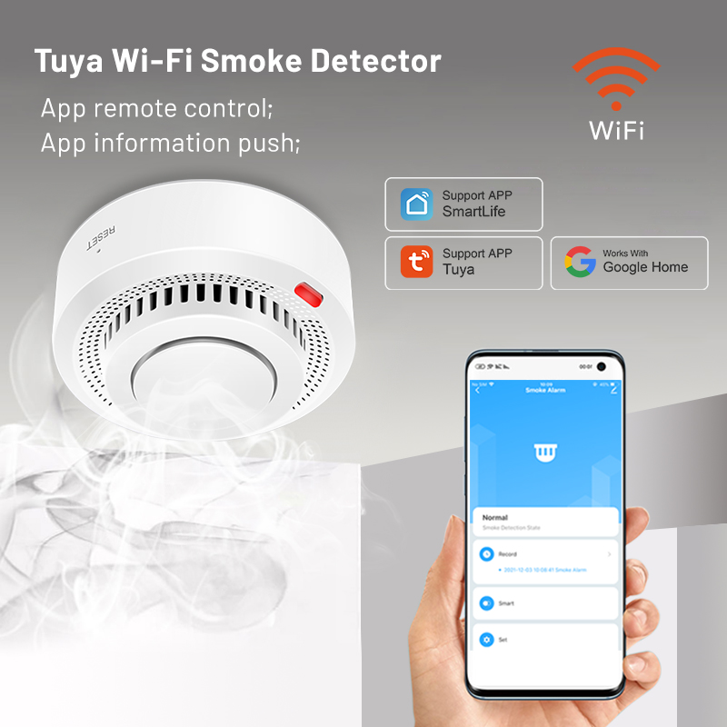 2 Pack Tuya Smart WiFi Smoke D - مراجعة Smoke Detector Interconnected وسعره