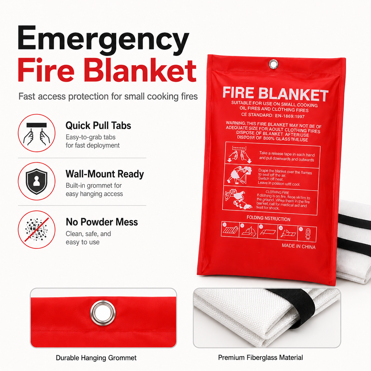 Fire Blanket / Emergency FireB - مراجعة Fire Blanket Kitchen وسعره