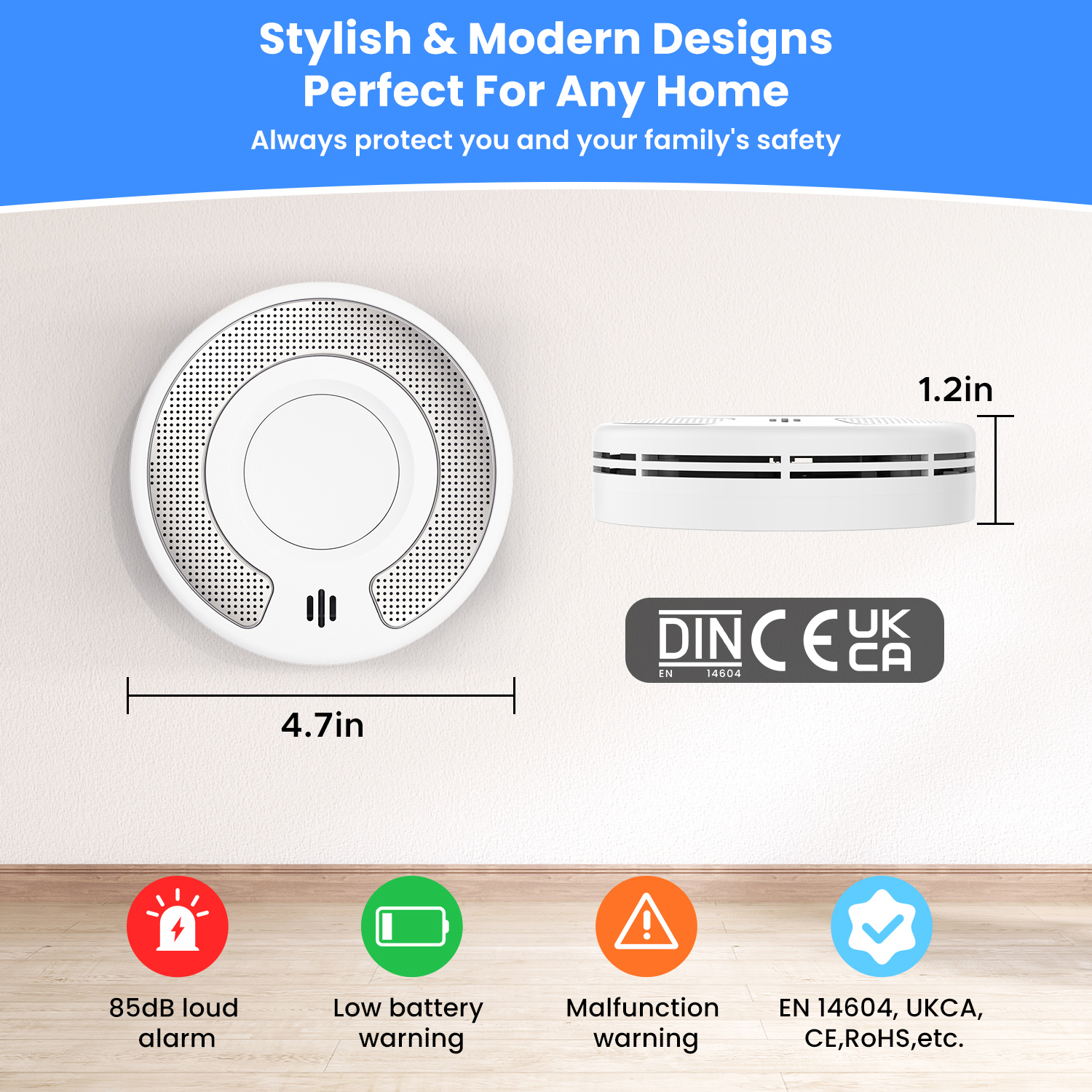 Standalone Smoke Alarm, Smoke  - مراجعة Smoke Detector Interconnected وسعره